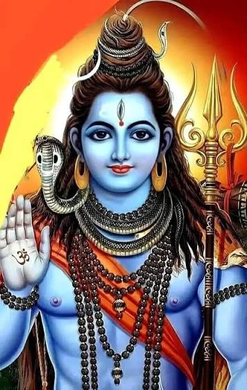 Lord Mahadev raising his hand in blessing
